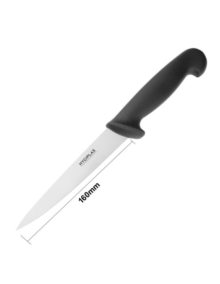Couteau à filet Hygiplas noir 160mm - inox durable