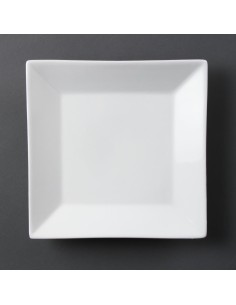 Assiettes carrées Olympia Whiteware 250mm - Lot de 6