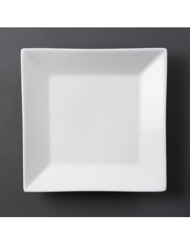 Assiettes carrées Olympia Whiteware 250mm - Lot de 6