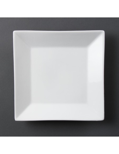 Assiettes carrées Olympia Whiteware 250mm - Lot de 6