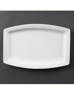Assiettes rectangulaires Olympia Whiteware 320 mm - lot de 6