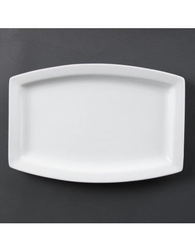Assiettes rectangulaires Olympia Whiteware 320 mm - lot de 6