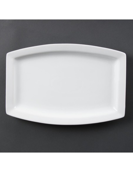 Assiettes rectangulaires Olympia Whiteware 320 mm - lot de 6