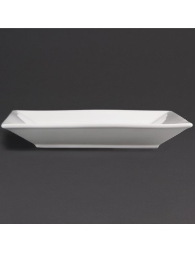 Assiettes carrées Olympia Whiteware 250mm - Lot de 6