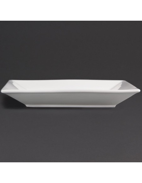 Assiettes carrées Olympia Whiteware 250mm - Lot de 6