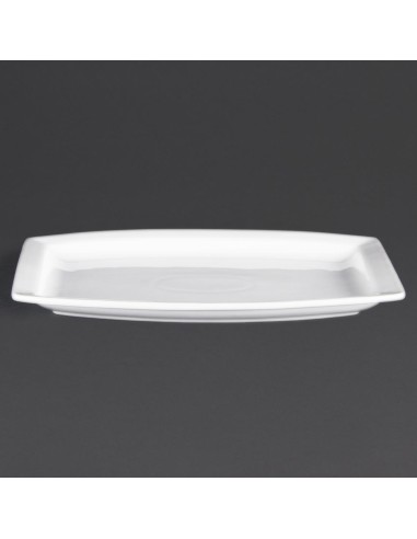 Assiettes rectangulaires Olympia Whiteware 320 mm - lot de 6