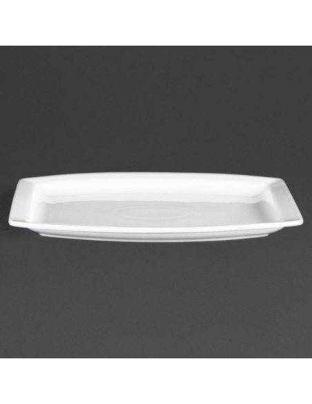 Assiettes rectangulaires Olympia Whiteware 320 mm - lot de 6