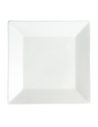 Assiettes carrées Olympia Whiteware 250mm - Lot de 6