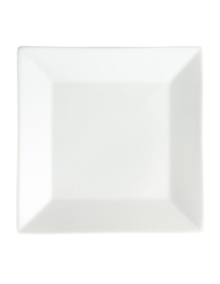 Assiettes carrées Olympia Whiteware 250mm - Lot de 6