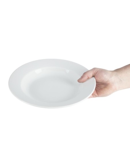 Assiettes creuses blanches Olympia 270 mm - lot de 6