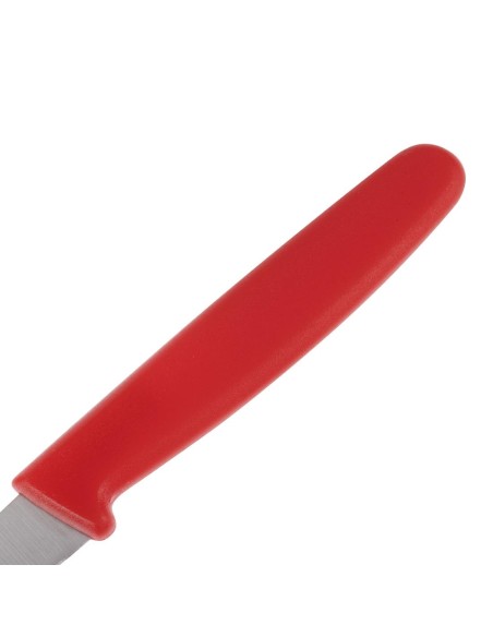 Couteau d'office Hygiplas rouge 75 mm - découpe viande crue