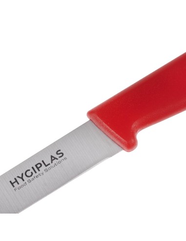 Couteau d'office Hygiplas rouge 75 mm - découpe viande crue