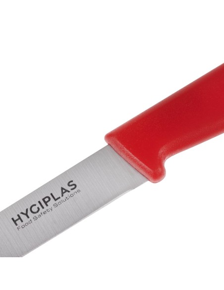 Couteau d'office Hygiplas rouge 75 mm - découpe viande crue