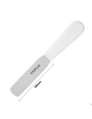Couteau spatule droit Hygiplas blanc 100mm - 10 cm