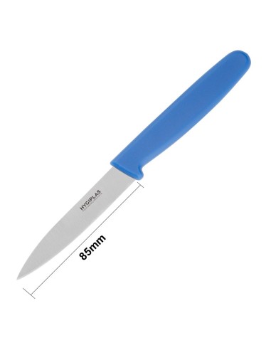 Couteau d'office Hygiplas bleu 75 mm - coupe poisson cru