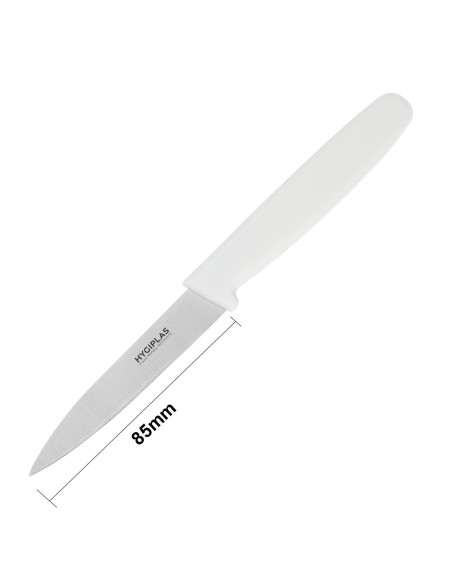 Couteau d'office Hygiplas blanc 75 mm - coupe précise
