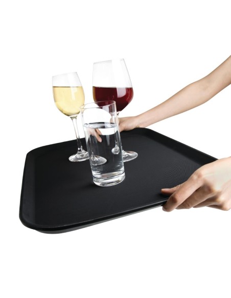 Plateau antidérapant Olympia Kristallon 380 × 510 mm - Noir