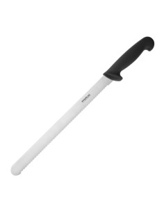 Couteau à trancher denté Hygiplas noir 300mm - 30 cm