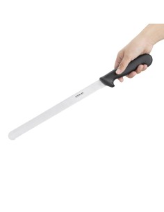 Couteau à trancher denté Hygiplas noir 300mm - 30 cm 2