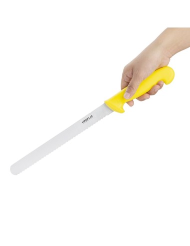 Couteau à trancher denté Hygiplas jaune 248mm