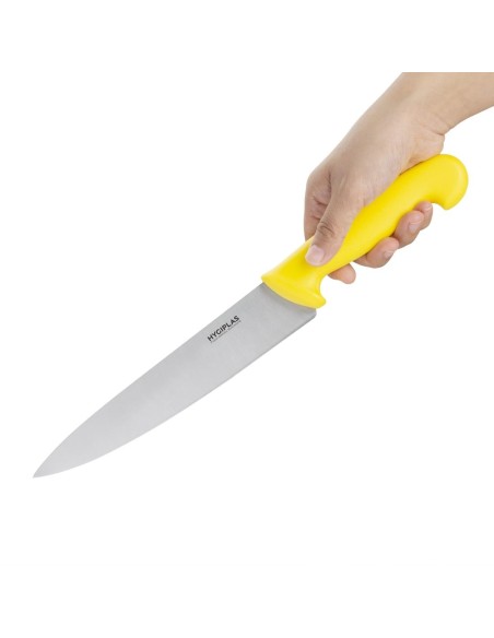 Couteau de cuisine Hygiplas jaune 218mm - Chef professionnel