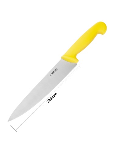 Couteau de cuisine Hygiplas jaune 218mm - Chef professionnel