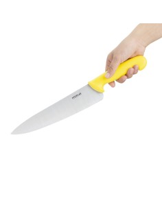 Couteau de cuisine Hygiplas jaune 255 mm - Manche ergonomique 2