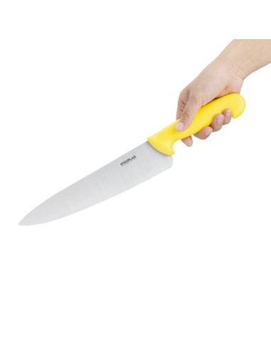 Couteau de cuisine Hygiplas jaune 255 mm - Manche ergonomique