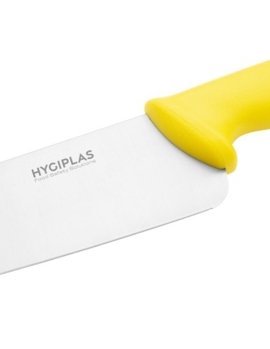 Couteau de cuisine Hygiplas jaune 255 mm - Manche ergonomique