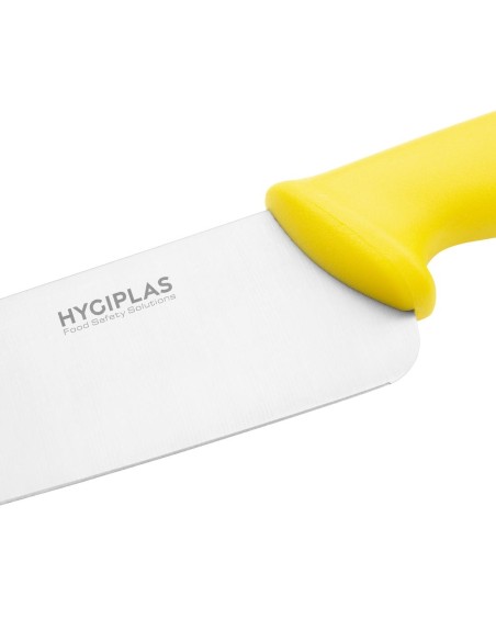 Couteau de cuisine Hygiplas jaune 255 mm - Manche ergonomique