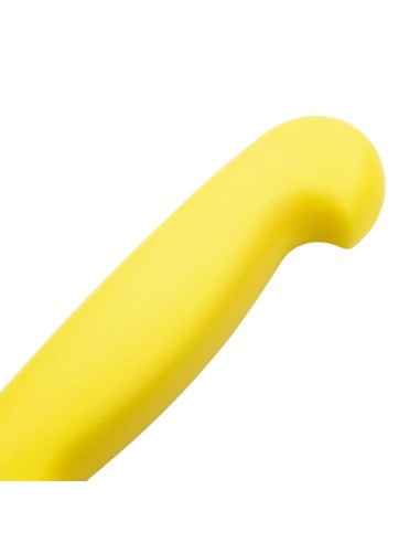 Couteau de cuisine Hygiplas jaune 255 mm - Manche ergonomique