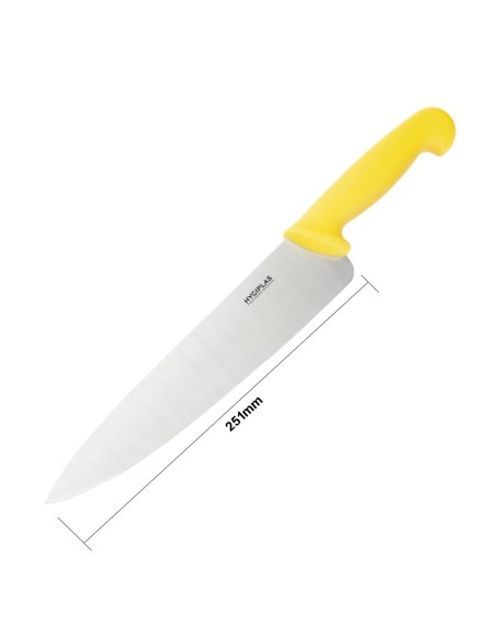 Couteau de cuisine Hygiplas jaune 255 mm - Manche ergonomique