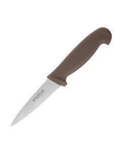 Couteau d'office Hygiplas marron 90 mm - inox, ergonomique