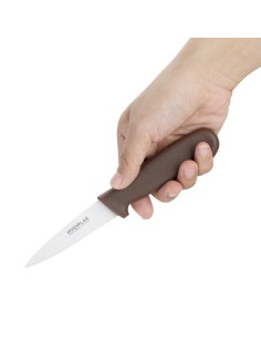 Couteau d'office Hygiplas marron 90 mm - inox, ergonomique 2