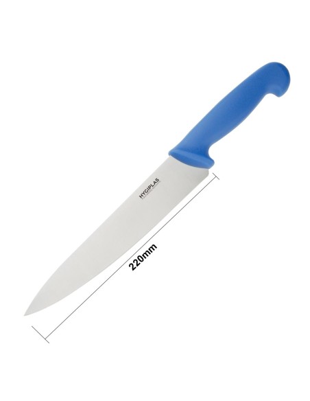 Couteau de cuisine Hygiplas bleu 218mm - chef