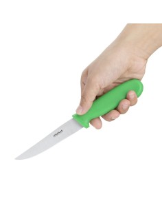 Couteau à légumes Hygiplas vert 105mm - Lame inox, manche nylon 2