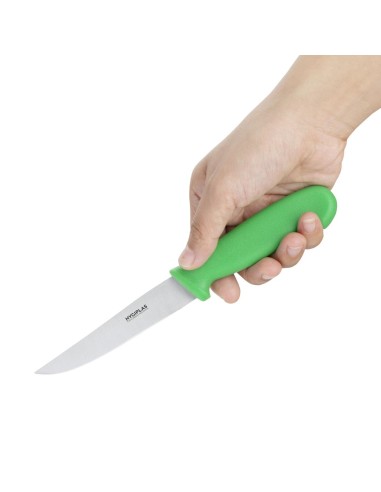 Couteau à légumes Hygiplas vert 105mm - Lame inox, manche nylon