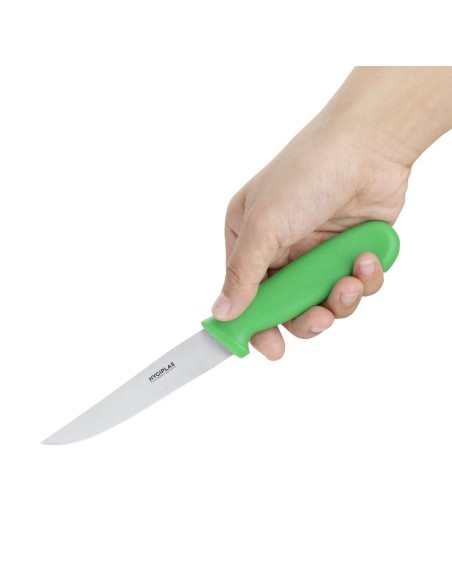 Couteau à légumes Hygiplas vert 105mm - Lame inox, manche nylon