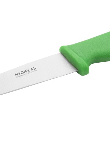 Couteau à légumes Hygiplas vert 105mm - Lame inox, manche nylon