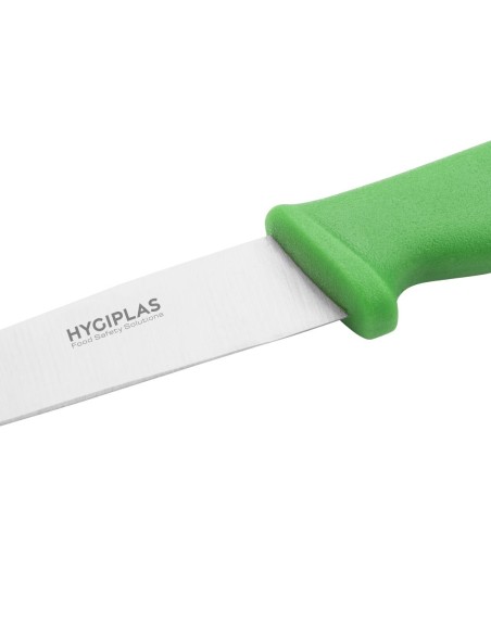 Couteau à légumes Hygiplas vert 105mm - Lame inox, manche nylon