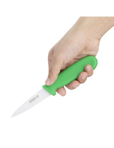 Couteau d'office Hygiplas vert 90mm - inox