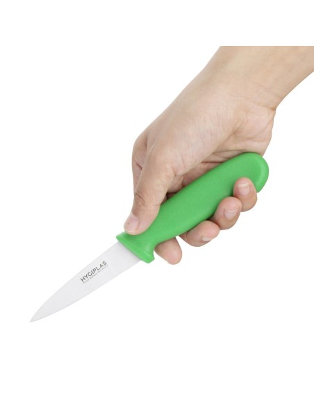 Couteau d'office Hygiplas vert 90mm - inox