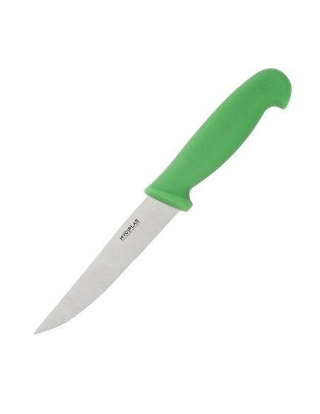 Couteau dentelé Hygiplas vert 105mm - 10,5 cm