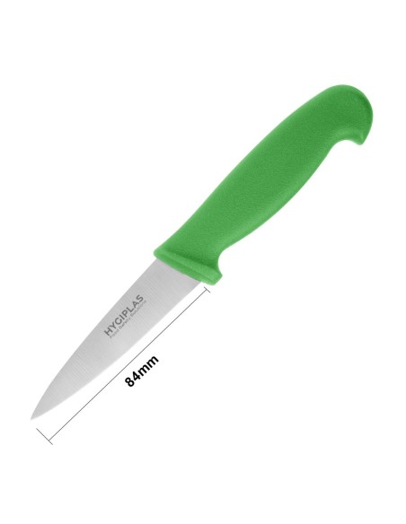 Couteau d'office Hygiplas vert 90mm - inox