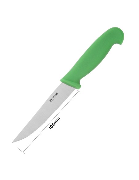Couteau dentelé Hygiplas vert 105mm - 10,5 cm