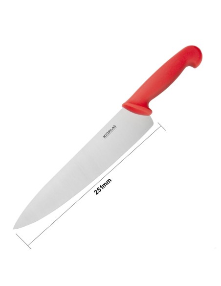 Couteau de cuisine Hygiplas rouge 255mm - Chef