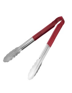 Pince de service Hygiplas 300mm rouge - inox