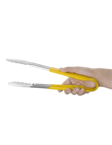 Pince de service Hygiplas 300mm jaune - inox