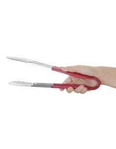 Pince de service Hygiplas 300mm rouge - inox 2