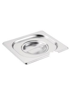 Couvercle inox GN 1/6 Vogue avec encoche - 25x162 mm